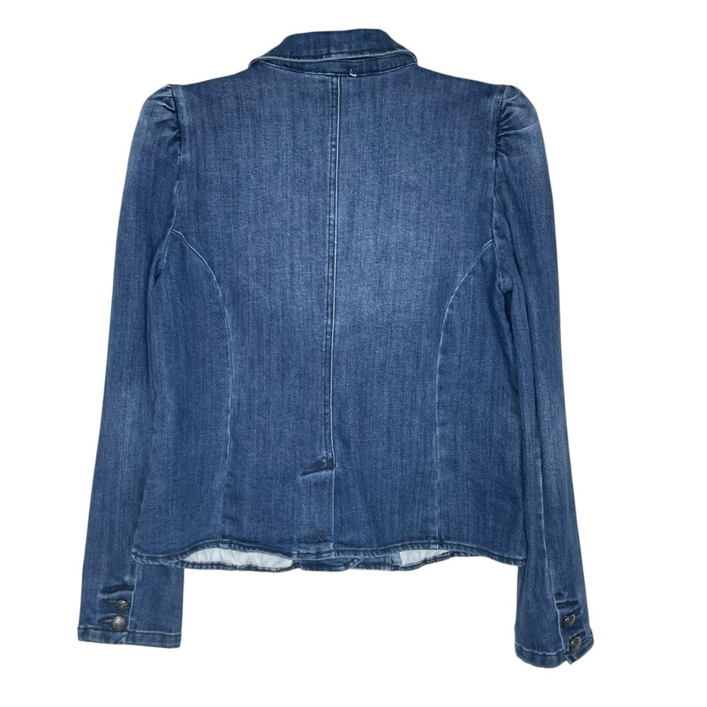 For The Republic Detailed Dark Blue Wash Denim Jacket size M - Picture 3 of 12